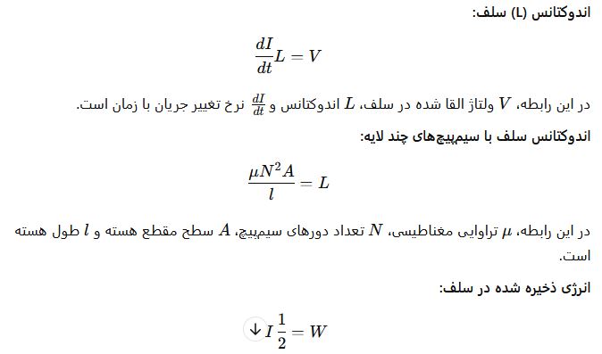 اندوکتانس سلف، انرژی ذخیره شده در سلف